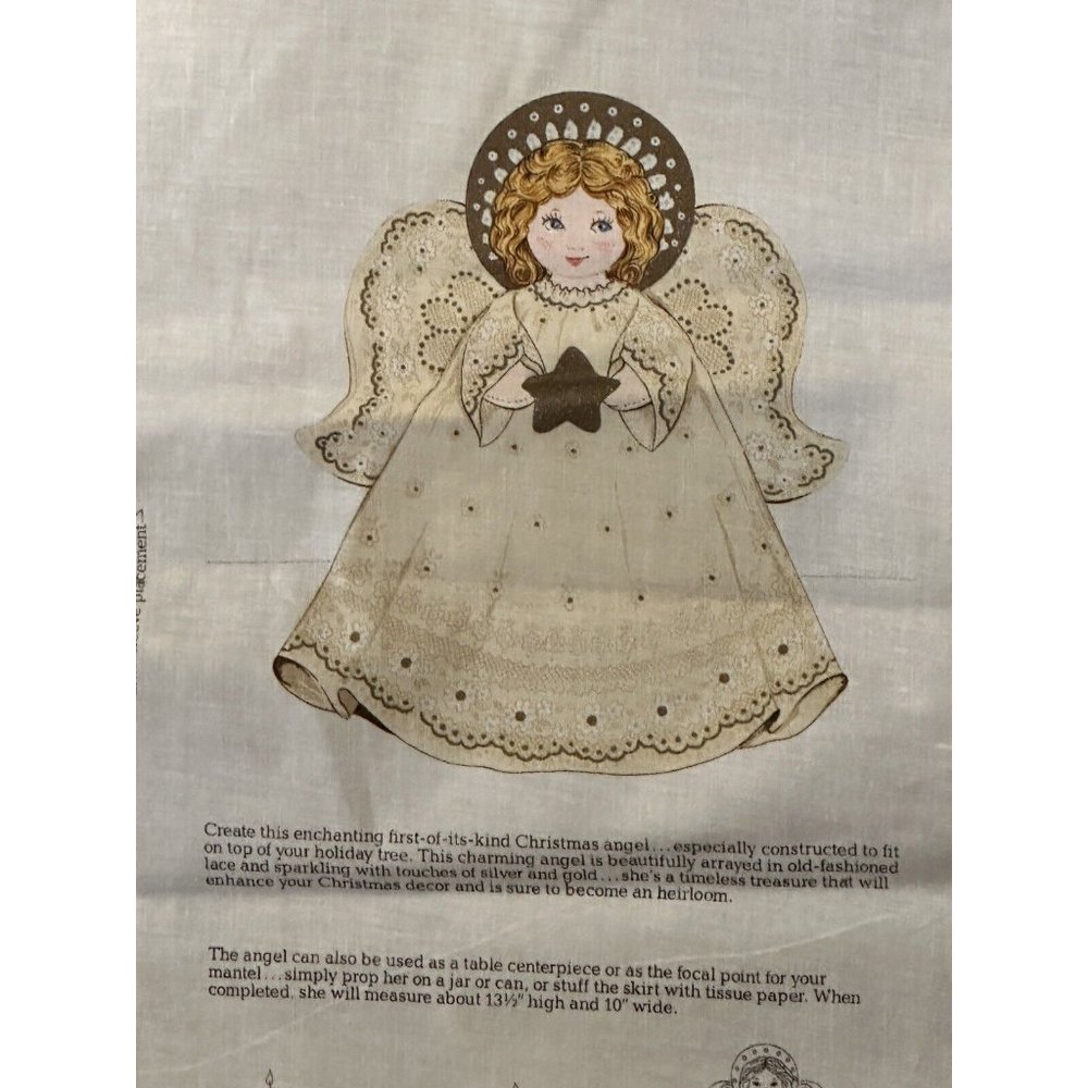 VTG VIP Cranston Print Works Co. Keepsake Crafts Christmas Angel Cut & Sew